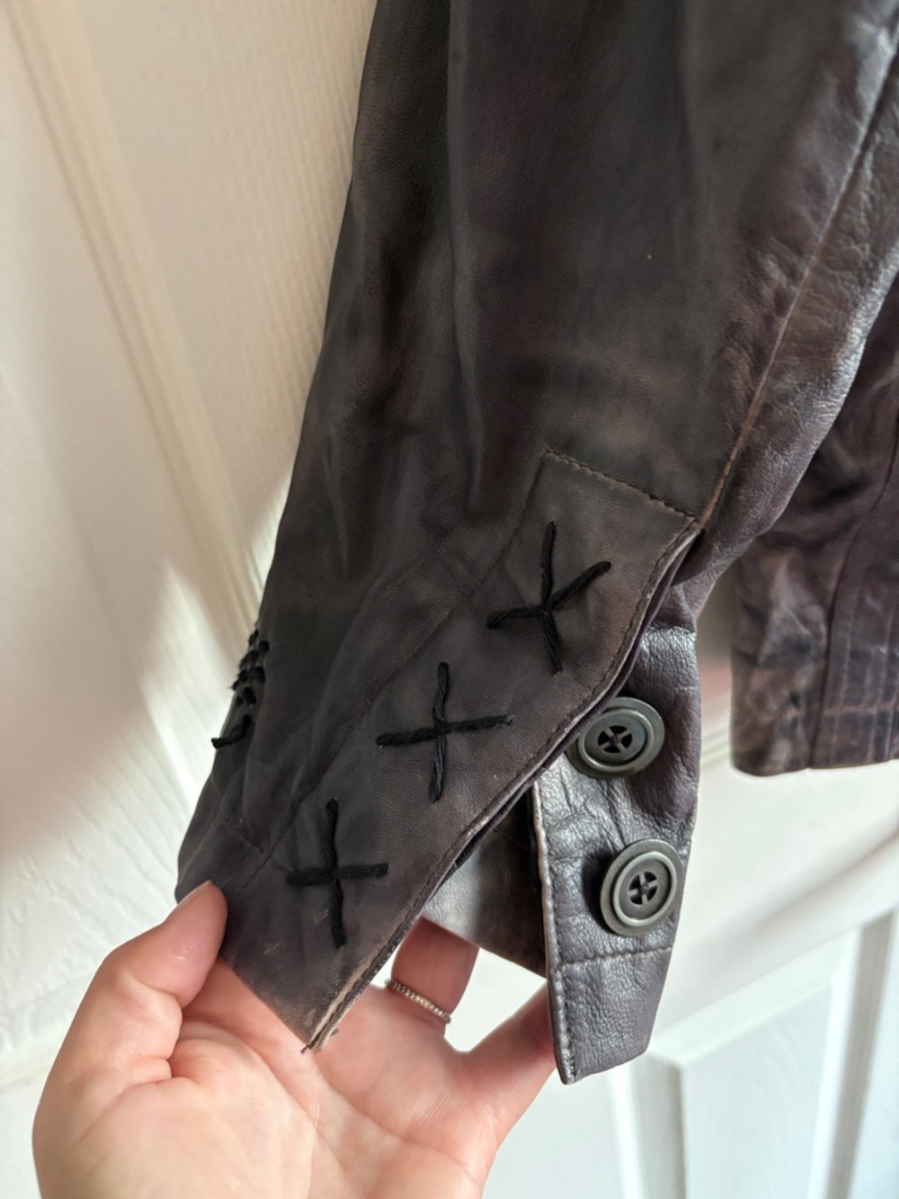 Royal Underground Brown Distressed Leather Jacket - Picture 8 of 10